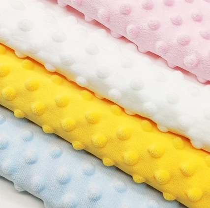 Minky Dot Dott Coral Fabric in stock