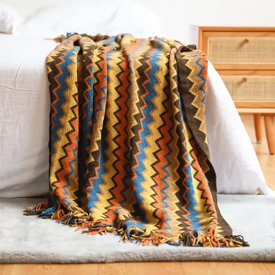 Tassels Geometric Pattern Blanket